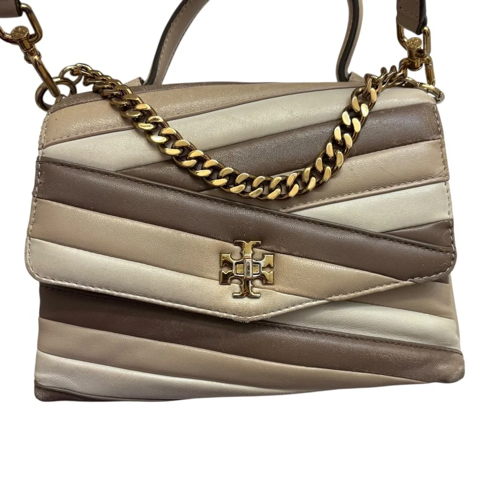 Tory Burch Kira Chevron Colorblock Top-Handle Satchel Bag Rare tlc